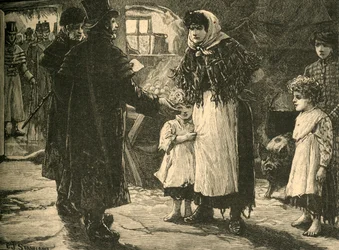 Cena na Irlanda: visita do dízimo-proctor, início da década de 1830 c1890.