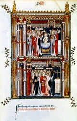 Cenas da vida de St Denis, santo padroeiro da França, século III século 14