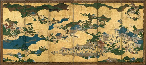 Cenas em e arredores Kyoto, ca 1690