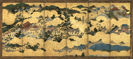 Cenas em e arredores Kyoto, ca 1690
