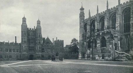 Pátio da escola e capela, 1926