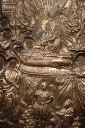 Detalhe da escultura em Santa Maria da Igreja Grega dos Mongóis Istambul Turquie