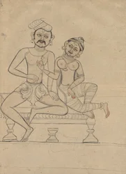 Casal sentado, c. 1800.