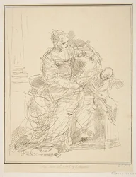 Mulher sentada com um putto, 1775.