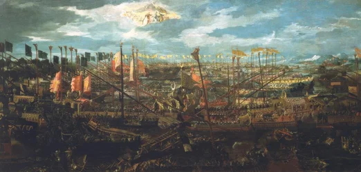 Batalha marítima em Lepanto 1571 - venez. Média