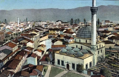 Sérvia, Monastir: vista de uma mesquita, Monastir é chamado de desormais Bitola e está localizado em Macedoine - Postcard 1914-1918
