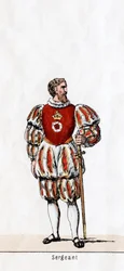 Sargento, figurino da peça de Shakespeares, Henrique VIII, século XIX