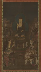Shaka, Monju, Fugen e os Dez Grandes Discípulos Judai Deshi, século XIV.