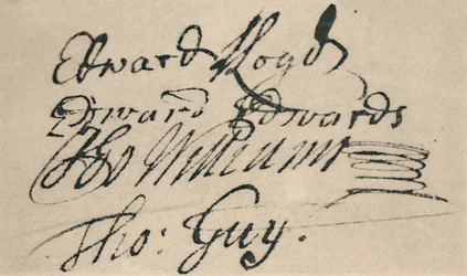 Assinatura de Edward Lloyd, 1692, 1928