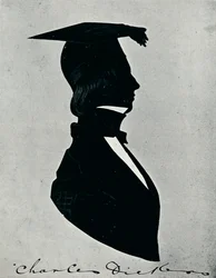 Retrato da silhueta de Charles Dickens, c1840s, 1910