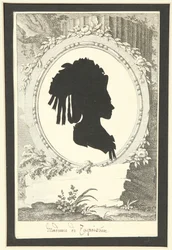 Retrato da silhueta de Natalia Kirillovna Zagryazyskaya née Razumovskaya 1747-1837, 1777-1782