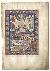 Folha Única Extraída de um Livro do Evangelho: A Natividade, reto, c. 1190