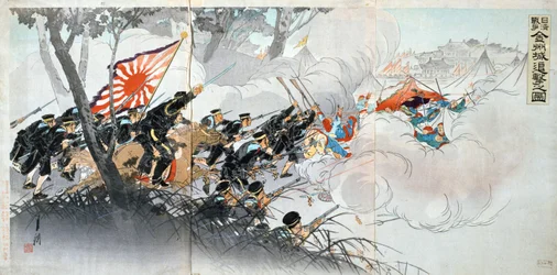 Guerra sino-japonesa, século XIX. Impressão japonesa. Coleção privada