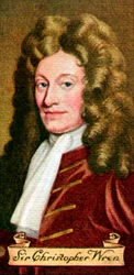 Sir Christopher Wren, tirado de uma série de cartões de cigarro, 1935