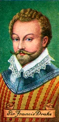 Sir Francis Drake, retirado de uma série de cartões de cigarro, 1935