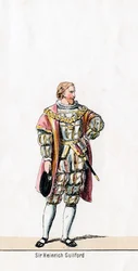 Sir Henry Guildford, figurino para a peça de Shakespeares, Henrique VIII, século XIX