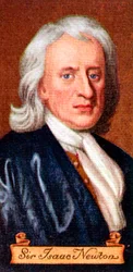 Sir Isaac Newton, tirado de uma série de cartões de cigarro, 1935