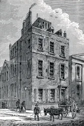 Casa de Sir Isaac Newtons na esquina das ruas Orange e St Martins, Londres, c1880