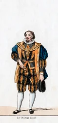Sir Thomas Lovell, figurino para a peça de Shakespeares, Henrique VIII, século XIX