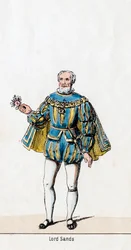 Sir William Sands, figurino para a peça de Shakespeares, Henrique VIII, século XIX
