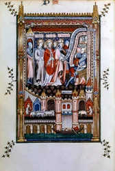 Sisinnius exorta St Denis a renunciar à sua fé, 1317