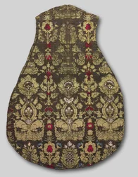 Frente de casula de seis cores com padrão animal, 1415-25.