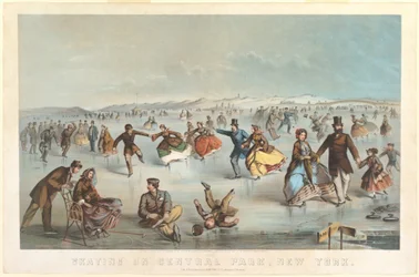Patinando no Central Park, Nova York, 1861.
