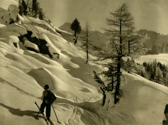 Esqui em Ankogel, Áustria, c1935.