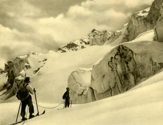 Esqui em Silvretta, Áustria, c1935.
