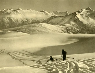 Esqui no planalto de Gerlos, Áustria, c1935.