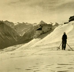 Esqui no Schmittenhöhe, Áustria, c1935.