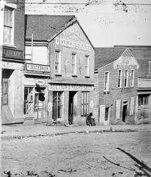 Loja de leilões de escravos, Atlanta, Geórgia, EUA, c1860-62