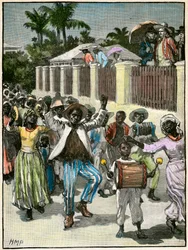 Festival da emancipação da escravidão em Barbados, c1880