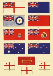 Algumas bandeiras da Grã-Bretanha e da Commonwealth, c. 1948