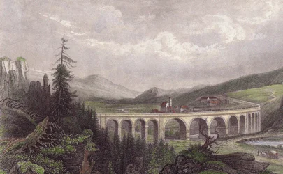 Estrada de ferro do sul. Viaduto Payerbach, Semmering