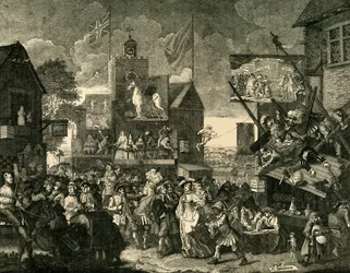 Feira de Southwark. Depois de Hogarths Picture, c1878.