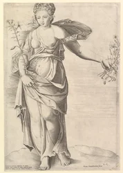 Magnífica flora romana de vidro, meados do século XVI.