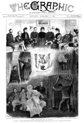 Espírito desmascarado em uma sessão em Londres, 1880