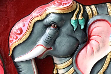 Sri Vadapathira Kaliamman templo hindu. Elefante. Singapura