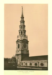 Noiva do St, Fleet Street, The Steeple, meados do século XIX.
