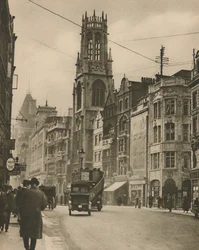 Rua da frota de St. Dunstans, igreja paroquial de Izaak Waltons, c1935.