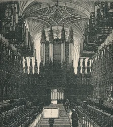 Capela de St. Georges: O coro, olhando para o oeste, 1895