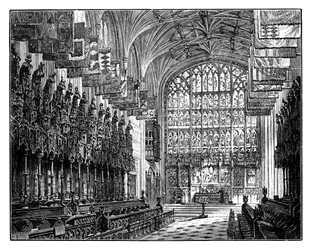 Capela de St Georges, Windsor, mostrando a Galeria Real e o Altar