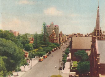 St. Georges Terrace, olhando para o oeste, c1947.