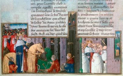 São Luís retorna a Paris e São Luís entre os padres, em meados do século XIII, XV