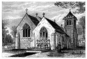 Igreja de St Michaels e o túmulo de Benjamin Disraeli 1804-1881, final do século XIX