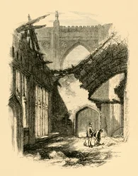 Capela de Santo Estêvão. - Interior após o incêndio, 1881.