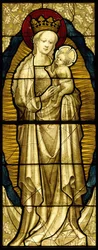 Vitral com a Virgem e o Menino, alemão, 1430-35.