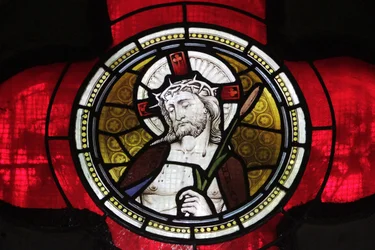 Janela de vidro manchado de Jesus, Igreja de São Pedro e Paulo, , Istambul, Turquie