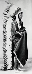 Bear em pé, chefe do Dakota Sioux, índios das planícies da América do Norte, c1885-c1890
